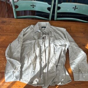 Canali Light Brown Button-Up Shirt Jacket
